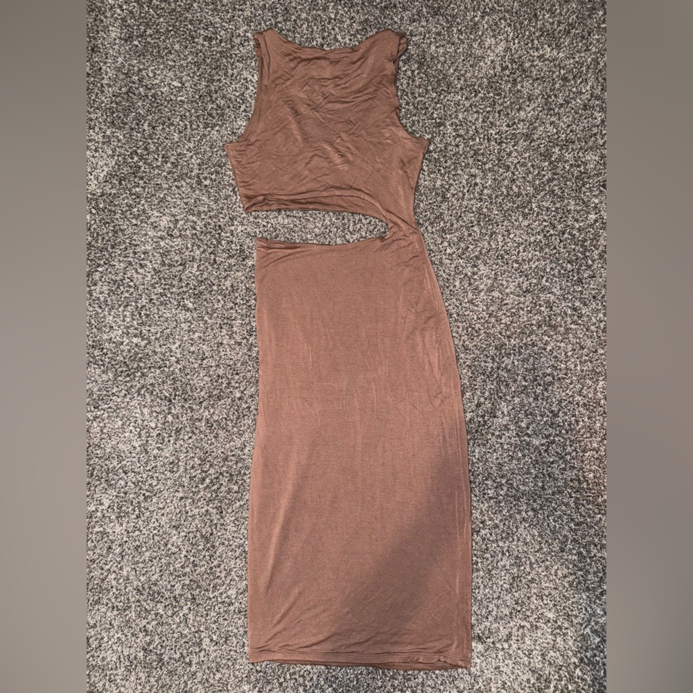 Naked Wardrobe Cutout Sleeveless Midi Dress